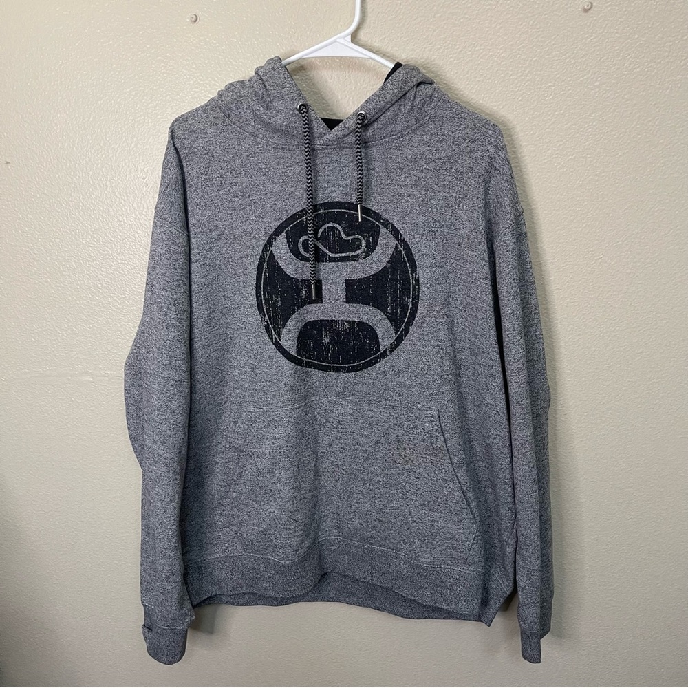 Hooey Hoodie Gray with Black Size XL, Fits like Large